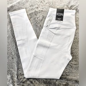 New Victoria’s Secret VSX Sport White Knockout Leggings Tights Size SP